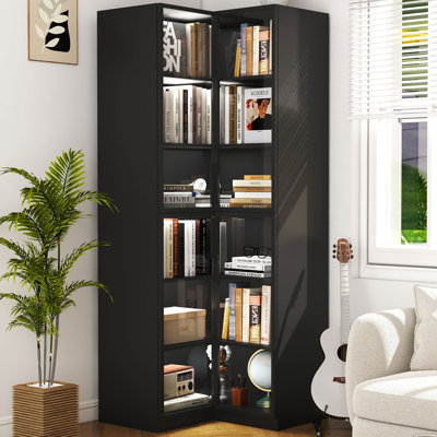 79" Black Corner Display Cabinet