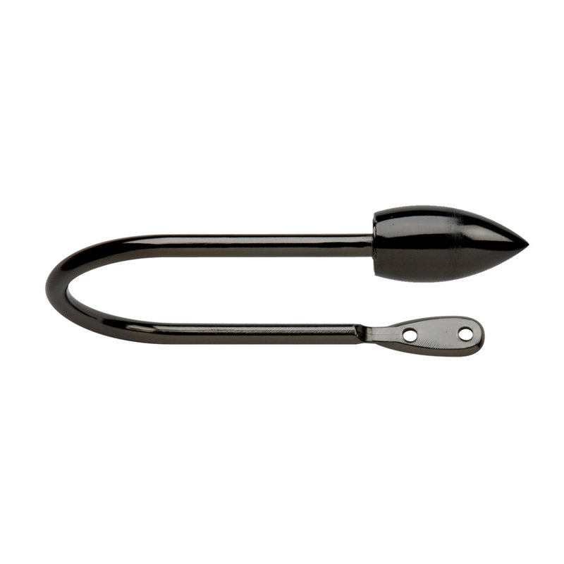 Curtain Holdback, Black, 0.28cm H x 14cm W x 10.70cm D