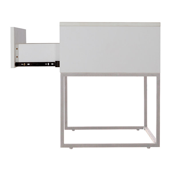 Muir 50.2cm W Manufactured Wood Bedside Table, White