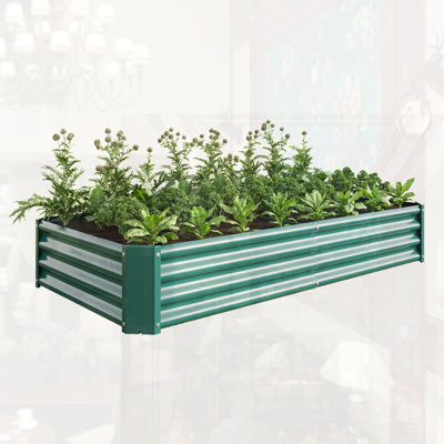Metal Raised  Rectangle Planter Beds for Plants