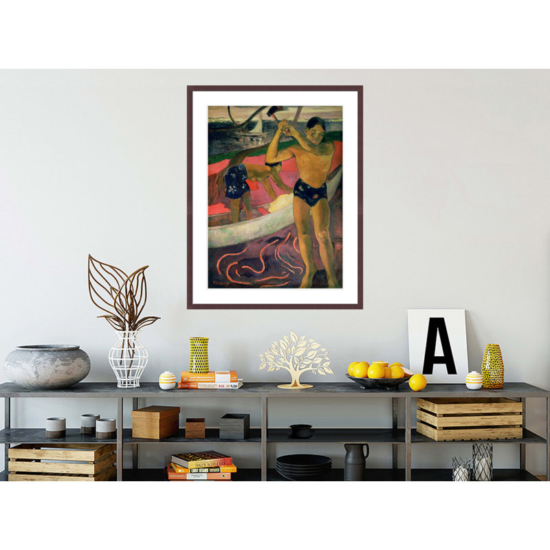 «The man with an hache» par Paul Gauguin - Impression sur toile encadrée, H 41,5 po x l 32,63 po