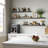 55.1-Inch Rustic White Floating Shelves - Wall Mounted Display Solution-766347392
