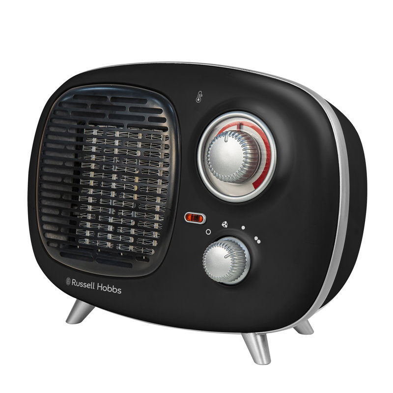 Retro 1,500 Watt Electric Fan Compact Heater, Black