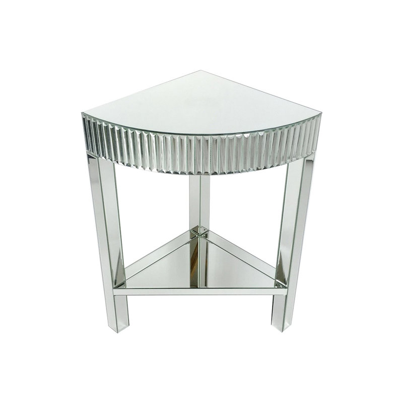 Table de bout en verre à 3 pieds