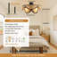 Ashelynn 20.08" Boho Rattan Farmhouse Caged Ceiling Fan with Light Kit and Remote