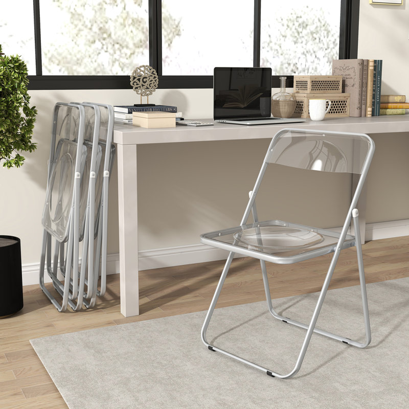 Paquet de chaises pliantes en acrylique, chaises pliantes transparentes modernes, transparentes, Clair