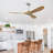 60 Inch Outdoor Ceiling Fan Without Light 3 Solid Wood Blade With DC Motor Remote Control-196889061-196889063