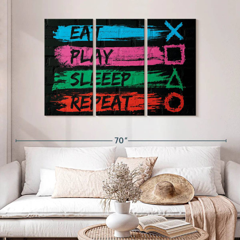 Senne Eat Play Sleep Répétition, H 32 po x l 50 po
