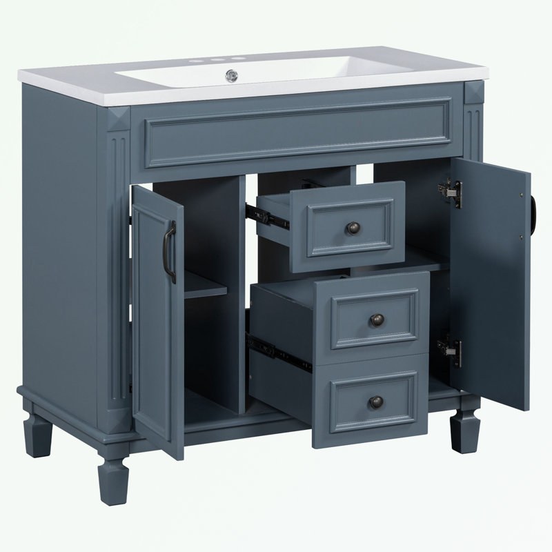Rangement pour salle de bain Syreen, Bleu