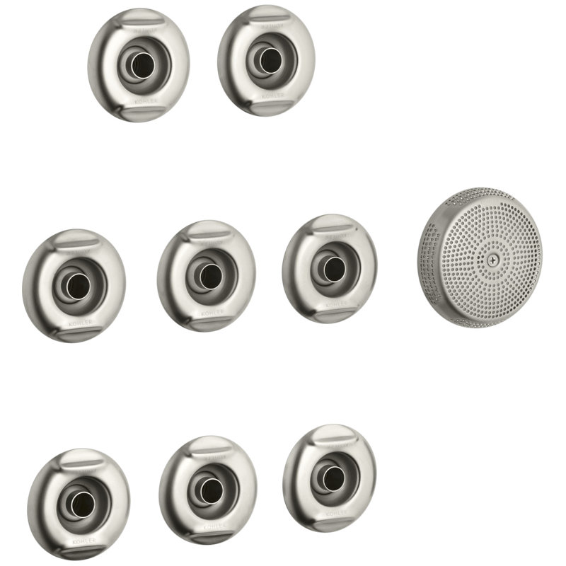 Flexjet Whirlpool Trim Kit with Eight Jets, Vibrant Brushed Nickel