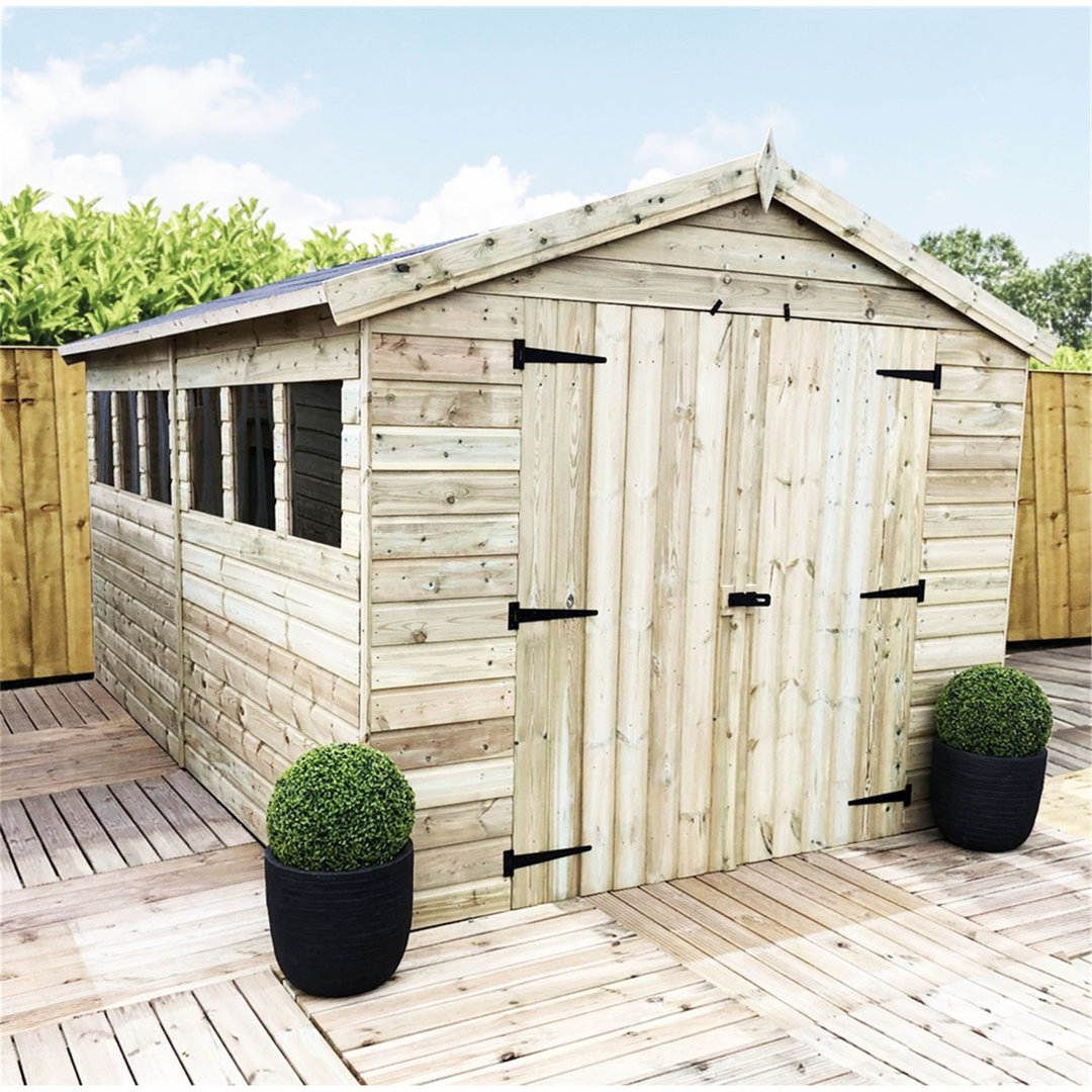 Quinnipiac 6 ft. W x 12 ft. D Solid Wood Garden Shed