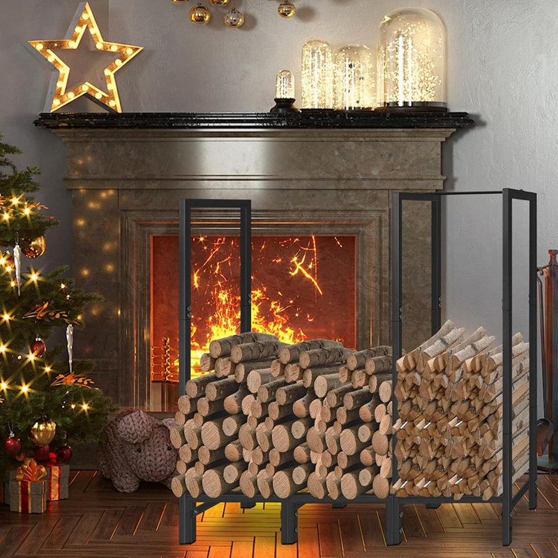 Firewood Rack Outdoor With Cover Fireplace Wood Storage Heavy Logs Stand Stacker Holder Strong Lumber Racks Outside For Courtyard Patio