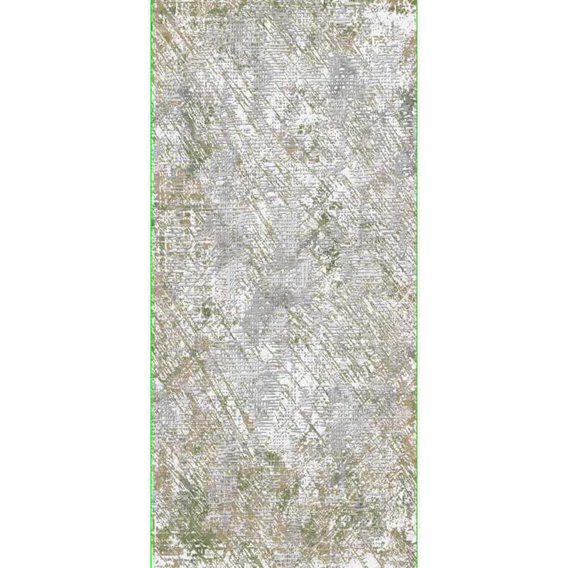 Tapis crème/vert touffeté Jaxsone, Rectangle 5 pi 3 po x 7 pi 7 po