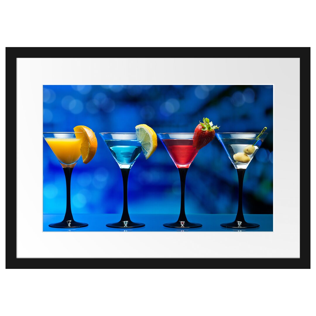 Gerahmtes Poster Vier Martinis