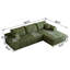 Canapé modulaire 107 po avec méridienne en forme de L, siège modulaire à assise profonde 107 po, aucun assemblage requis, tissu en velours côtelé moelleux, vert-121048056