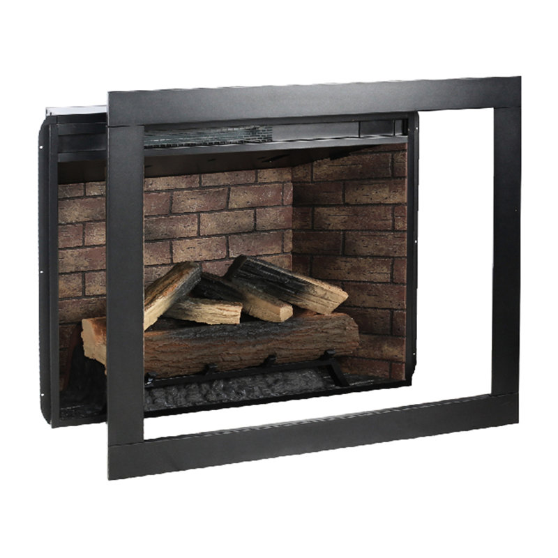 Foyer électrique encastrable 33 pouces avec garniture amovible - Unité de chauffage à écran tactile pour foyer sans fumée et son de feu craquelé Réglages de luminosité de flamme réglables 1500 W de chaleur, 5018 / H de chaleur 400