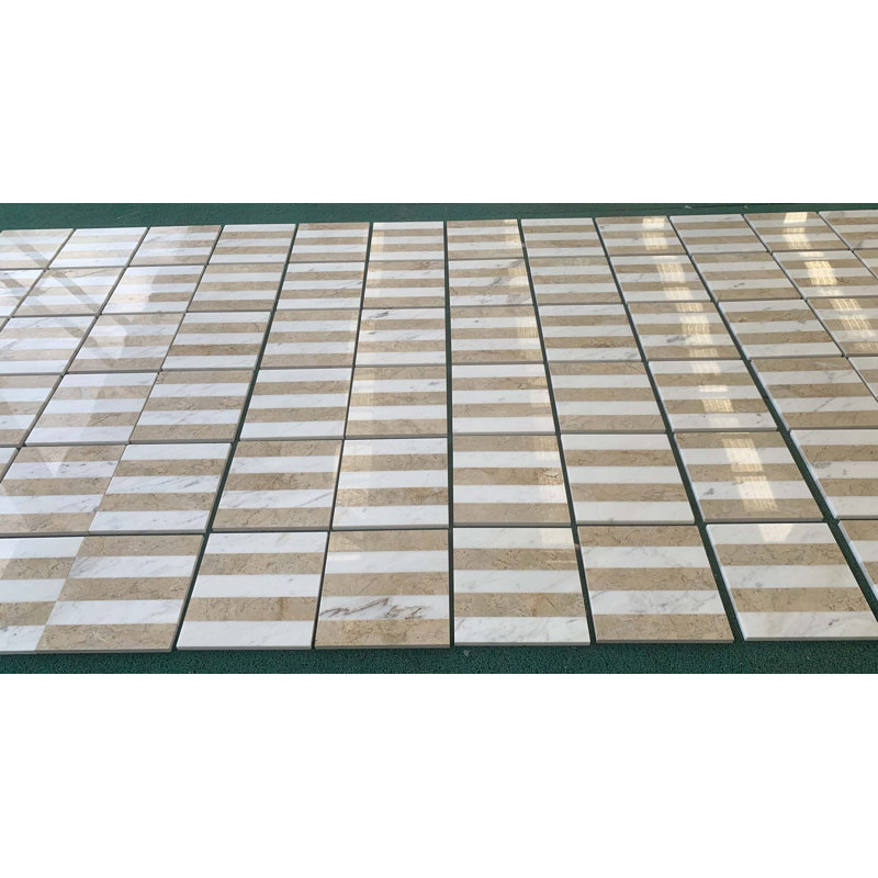 12 tuiles de marbre en pierre naturelle polie jet d'eau 12 "x 12" pour plancher et mur, 1 boîte chaque motif 4 PCS