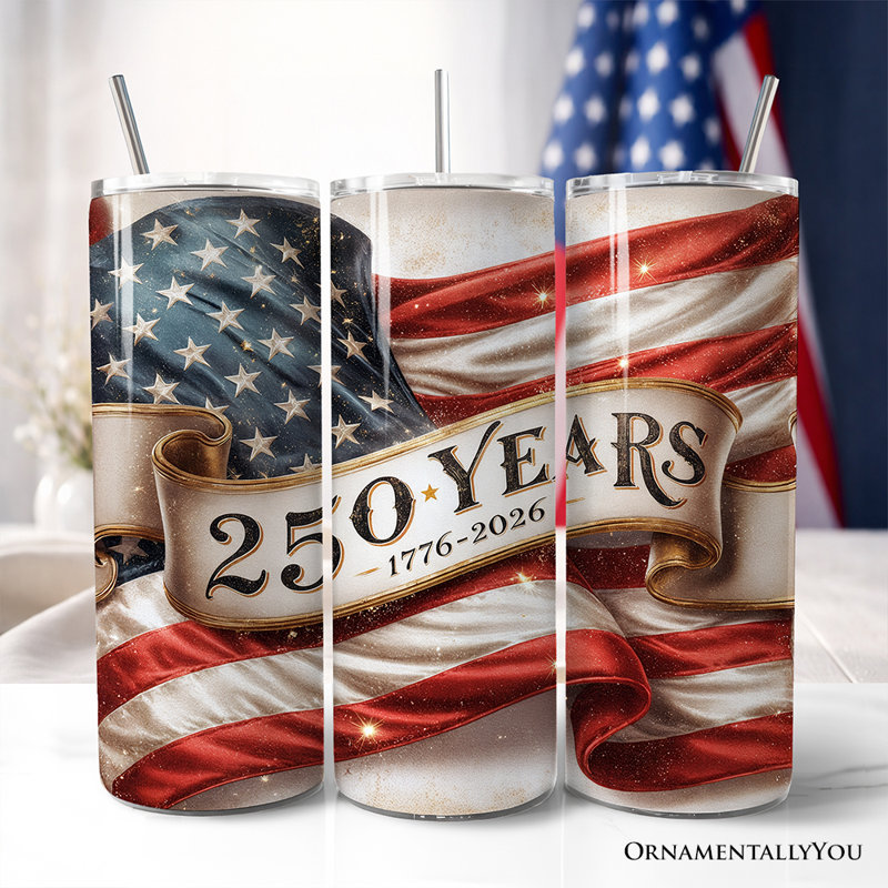 Gobelet personnalisé rétro avec drapeau américain 20 oz avec couvercle et paille en acier inoxydable rétro
