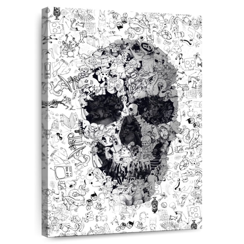 Kerner Doodle Skull, 48" H x 32" W