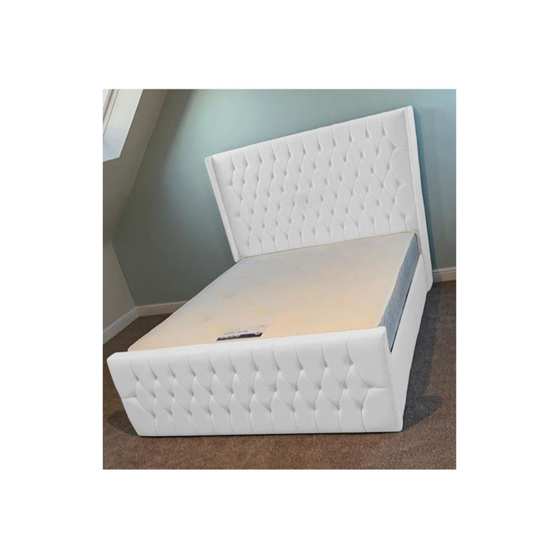 Dothan Upholstered Bed, Single (3'), White