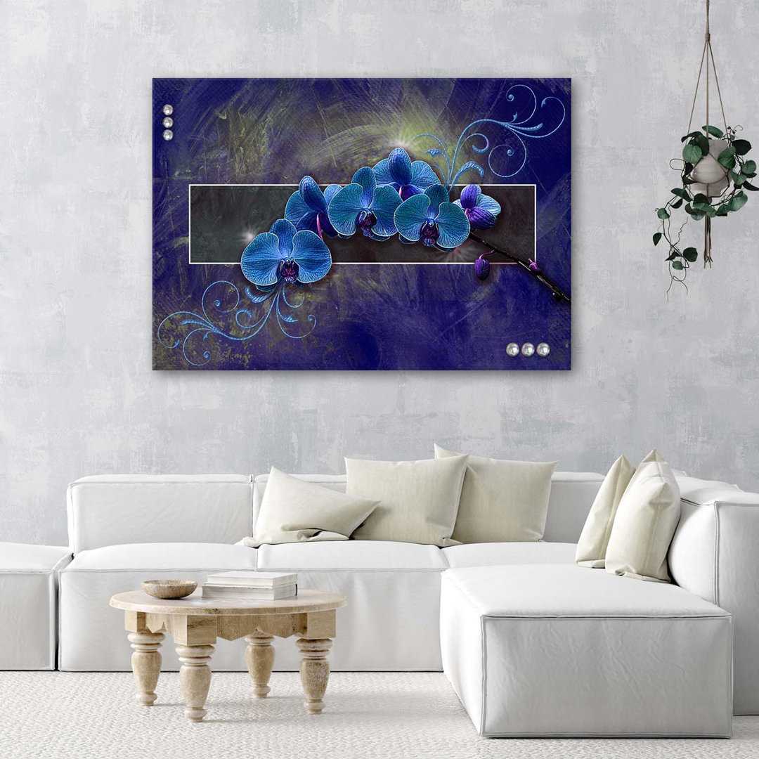 Leinwandbild Orchid Flower Blue