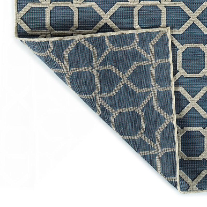 Tapis rectangulaire contemporain, transitionnel, géométrique, texturé, haut et bas 7 pi 10 po x 10 pi