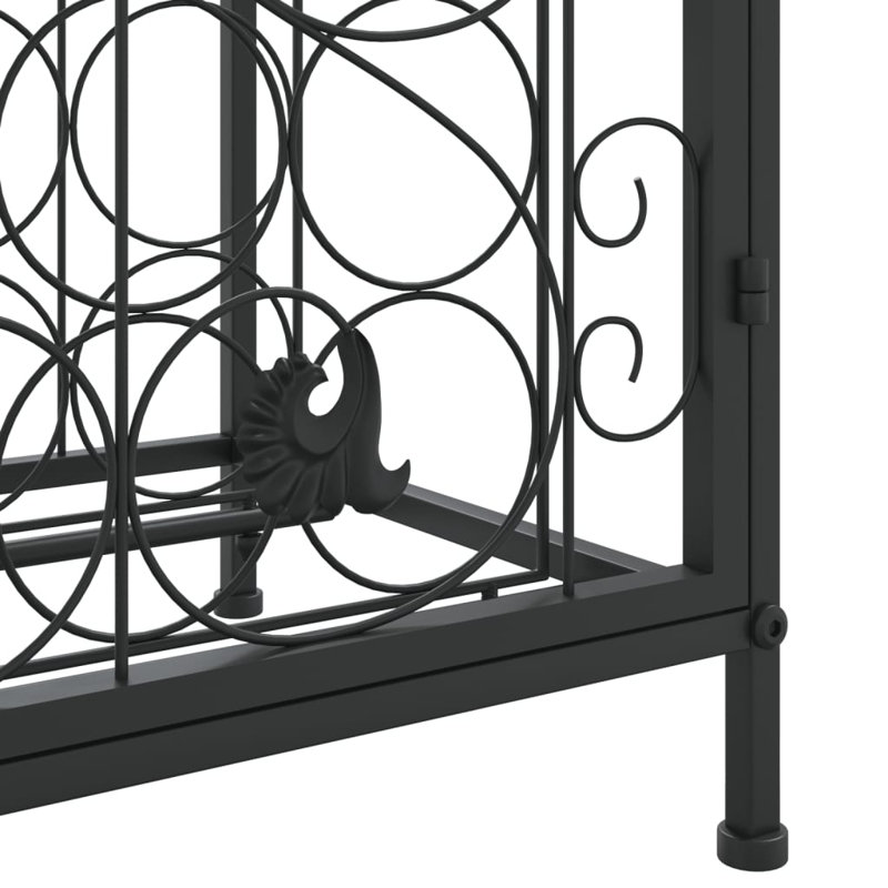 Gulfcrest Wine Rack Black Wrought Iron, 100cm H x 45cm W x 36cm D