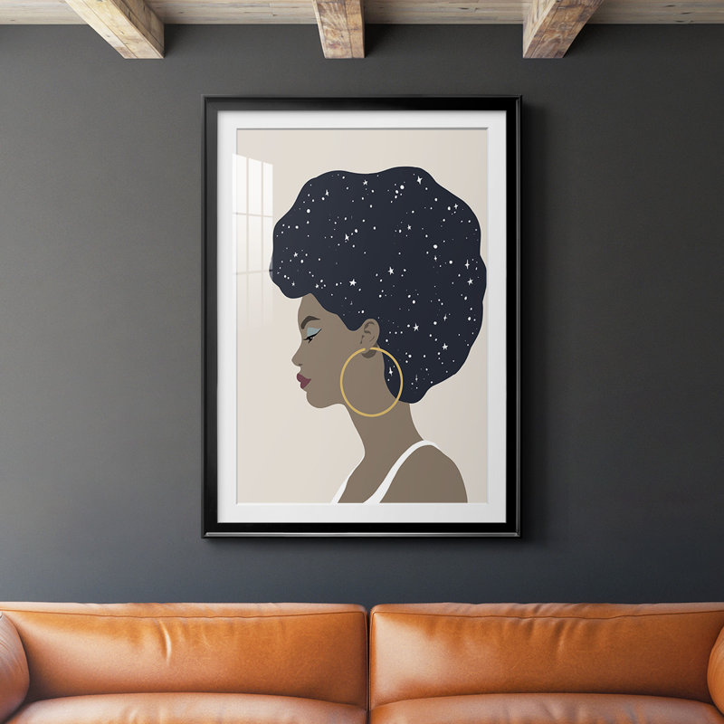 «Heavenly Hair I» par - Impression sur, Cadre noir, H 24,5 po x l 18,5 po x P 1 po
