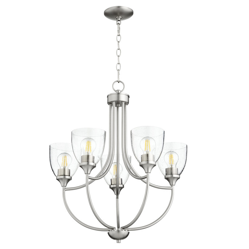 Catlett 5 - Light Steel Dimmable Chandelier, Satin Nickel