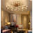 Modern Crystal Ceiling Light Fixture,Semi Flush Mount Chandeliers,Crystal Leaf Ceiling Light, Chandeliers For Dining Room,Living Room,Bedroom (15-Light)-1264489029-1264489028