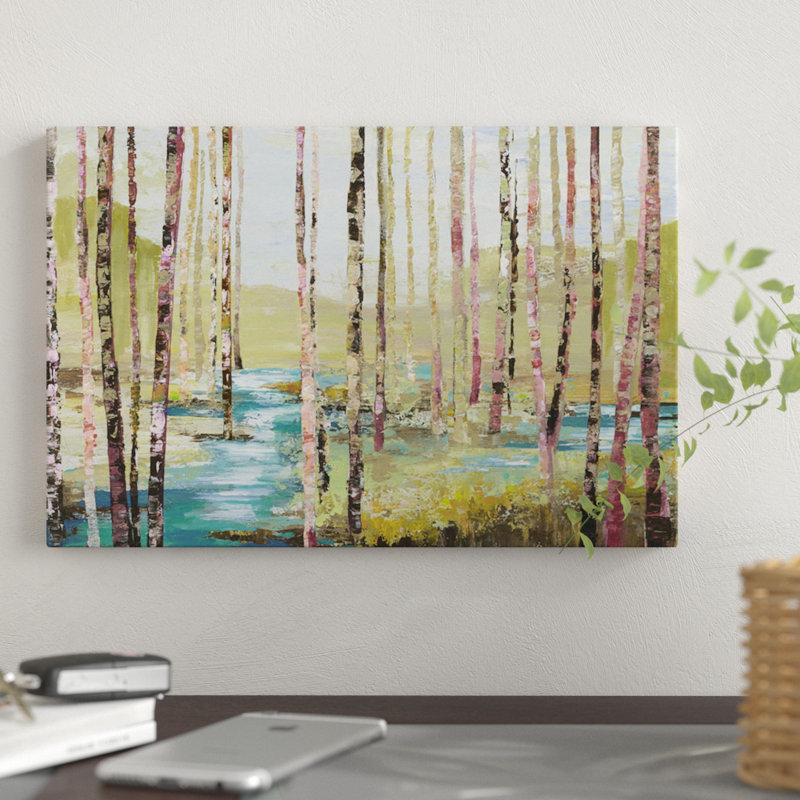 «Group Of Birch» par Allison Pearce - reproduction d'art sur toile tendue, H 12 po x l 18 po x P 1,5 po, Toile tendue