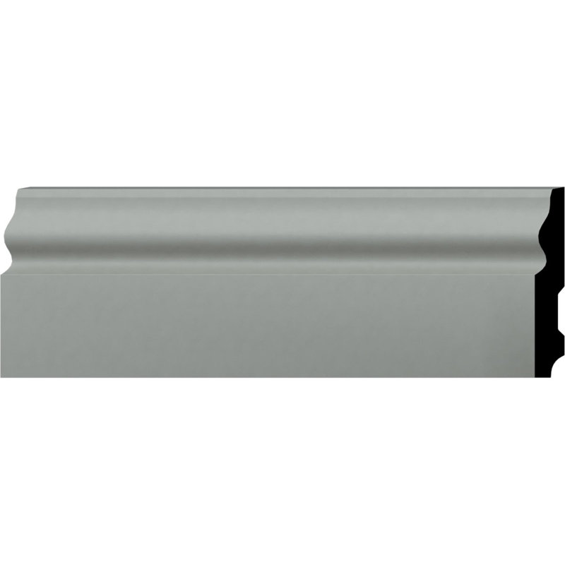 Primed Gray Polyurethane Geometric Baseboard Moulding Sample