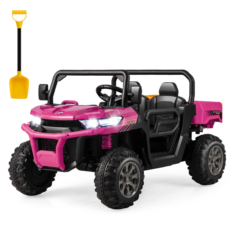 Homdox 24V 2 Seater All-Terrain Vehicles Battery Powered Ride on Toy with Remote Control, Pink