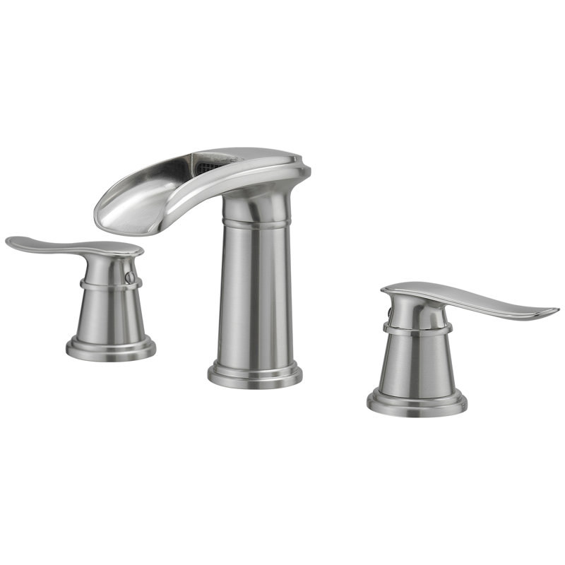 8 In. Waterfall Widespread 2-Handle Bathroom Faucet With Pop-Up Drain Assembly In Spot Resist Oil Rubbed Bronze