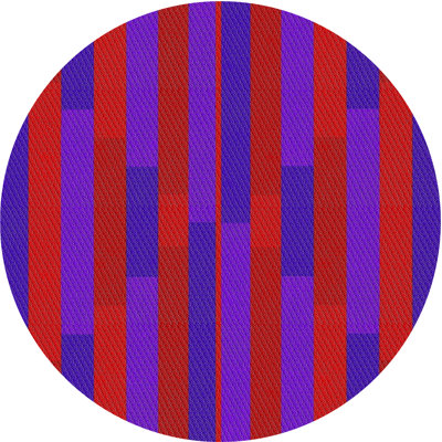 Tapis rayé rouge / mauve