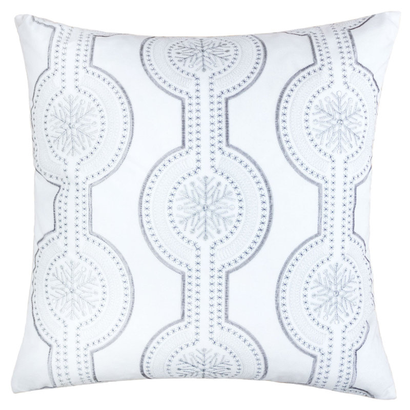 Coussin en velours blanc avec broderie Holiday, Blanc