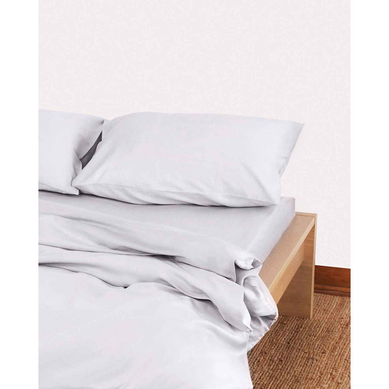 Cotton Solid Colour Duvet Cover Set with Pillowcases Included