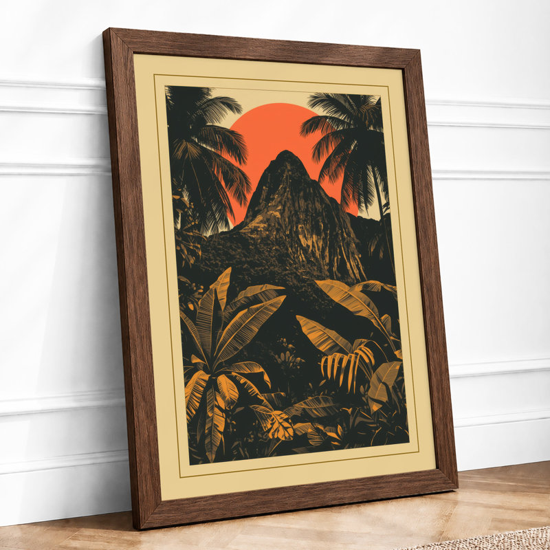 Sunset Tropical - Framed Print, Walnut, A1 - 84.1 x 59.4 cm