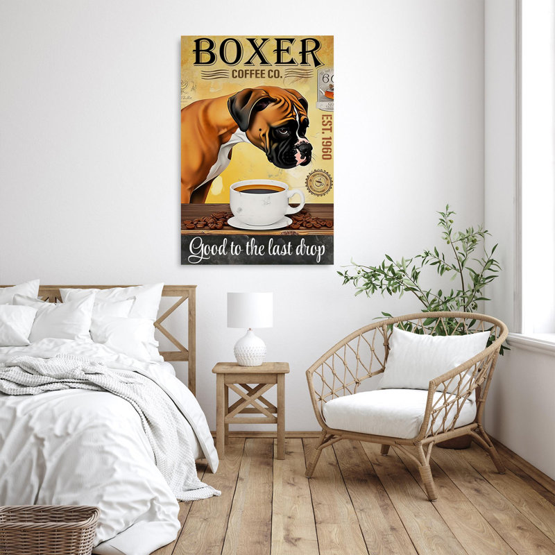 Boxer Coffee Co 1 - 1 pièce, impression rectangulaire, H 36 po x l 24 po x P 1,25 po