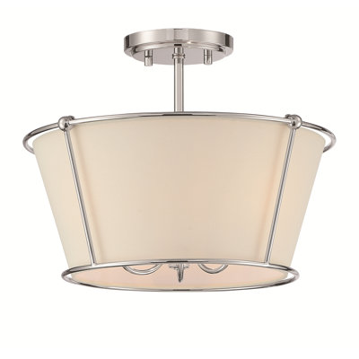 Pulito 3lt Convertible Semi-Flushmount/Pendant, Polished Nickel