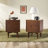 Aizlyn Mid-Century Modern Solid Wood Groove-Handle Nightstands-873594410