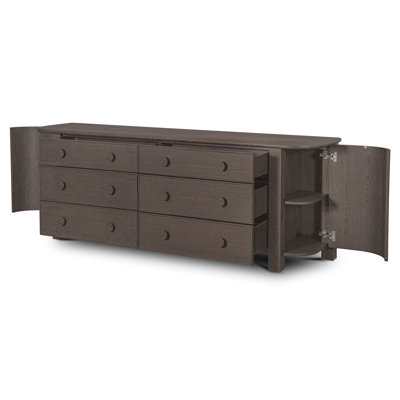 Loren 6 Drawer Dresser Dark Brown