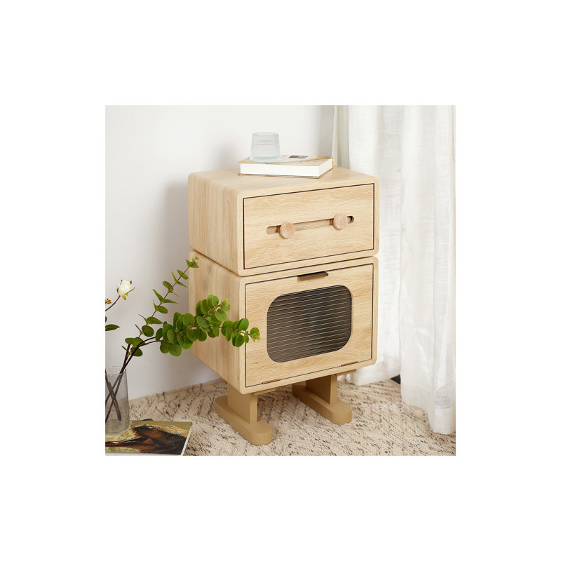 Rotatable robot storage side table
