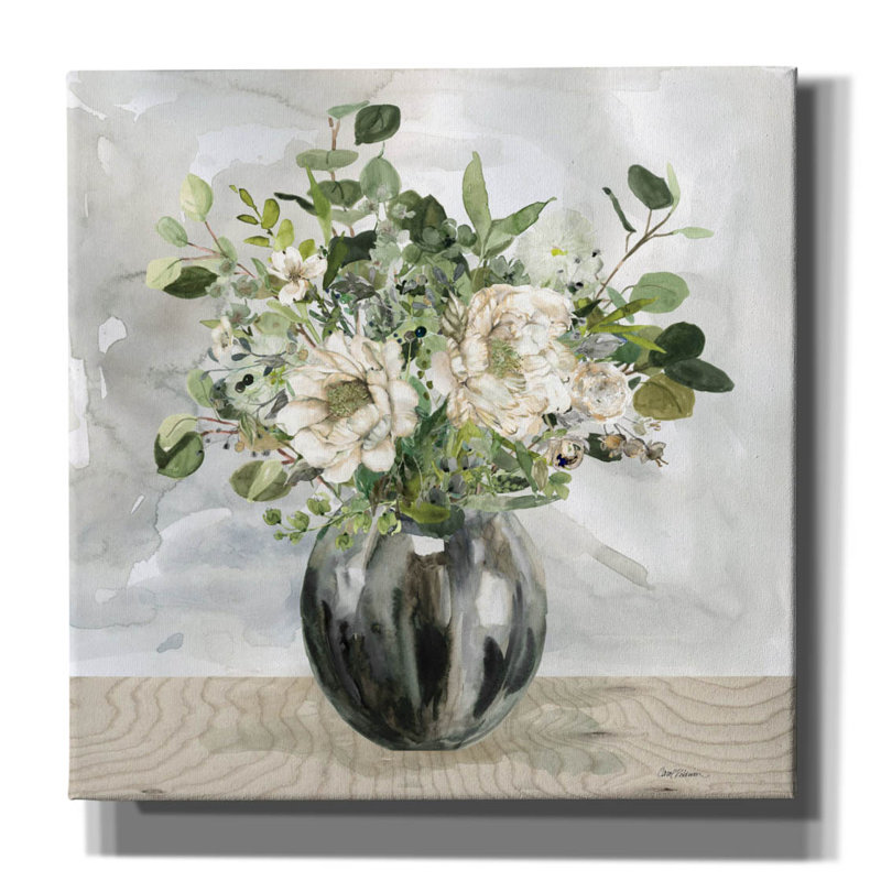 Floral sophistiqué par Carol Robinson, H 12 po x l 12 po x P 0,75 po