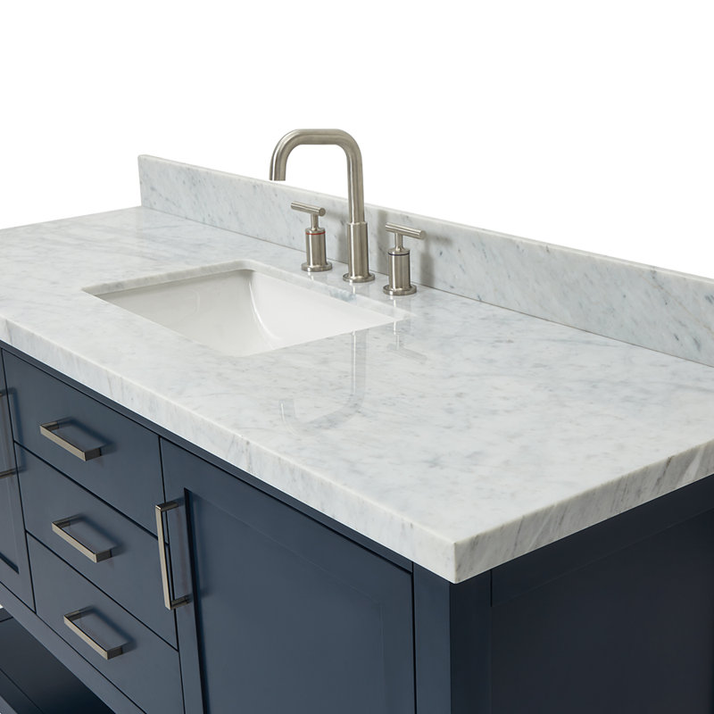 Bayhill 61" W Single Bathroom Vanity Set, Navy, 61"