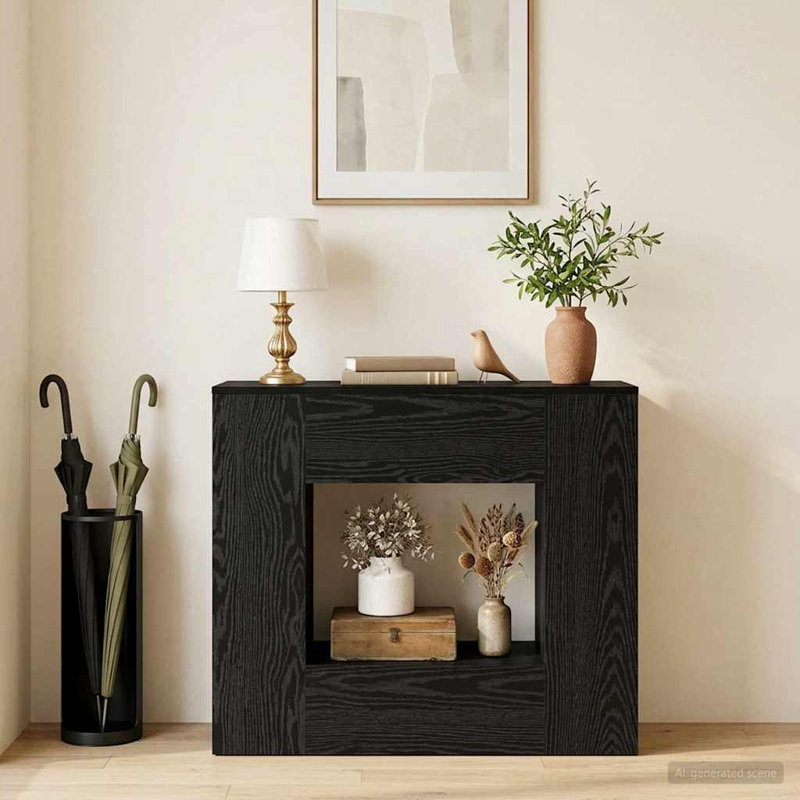 Console Table, Black Oak, 74cm H x 82cm W x 29cm D, Black Oak, Black Oak
