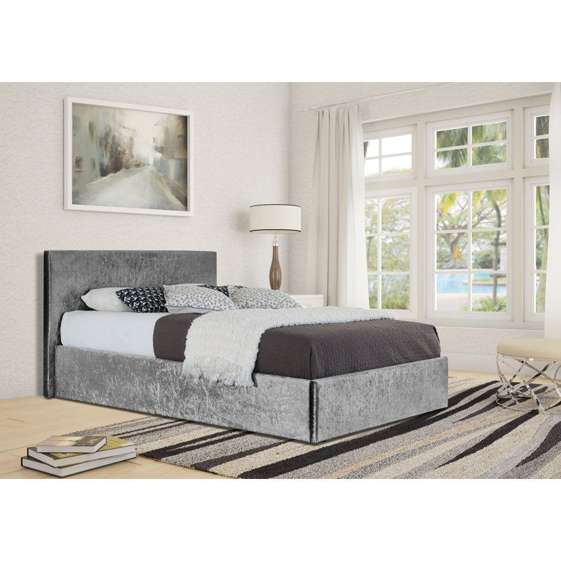Dodson Upholstered Ottoman Storage Bed, Silver, Double (4'6)