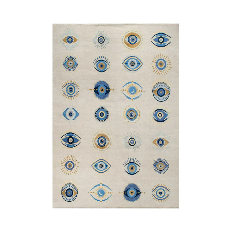 Tapis intérieur / extérieur en polypropylène tissé à la machine Sabrielle, Rectangle 5 pi 1 po x 7 pi 7 po