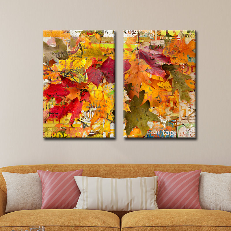 « Fall Ink XVI », ensemble de 2 impressions sur toiles tendues, H 30 po x l 20 po x P 1,5 po