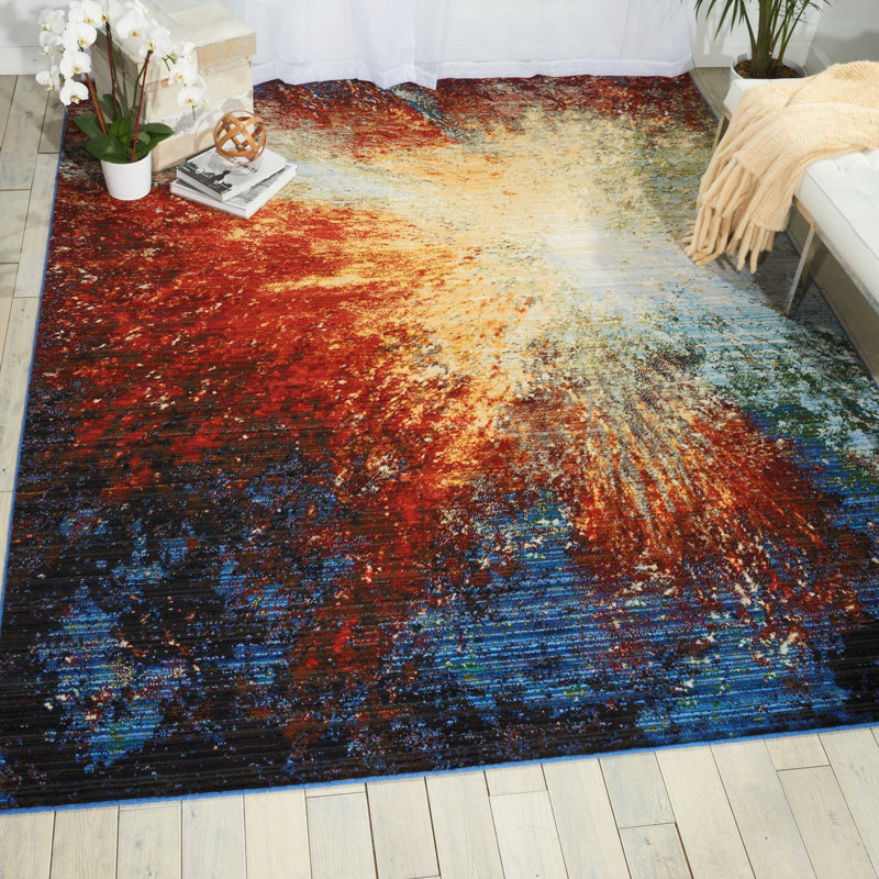 Ostby Abstract Indoor Rug, Rectangle 5'6" x 8'